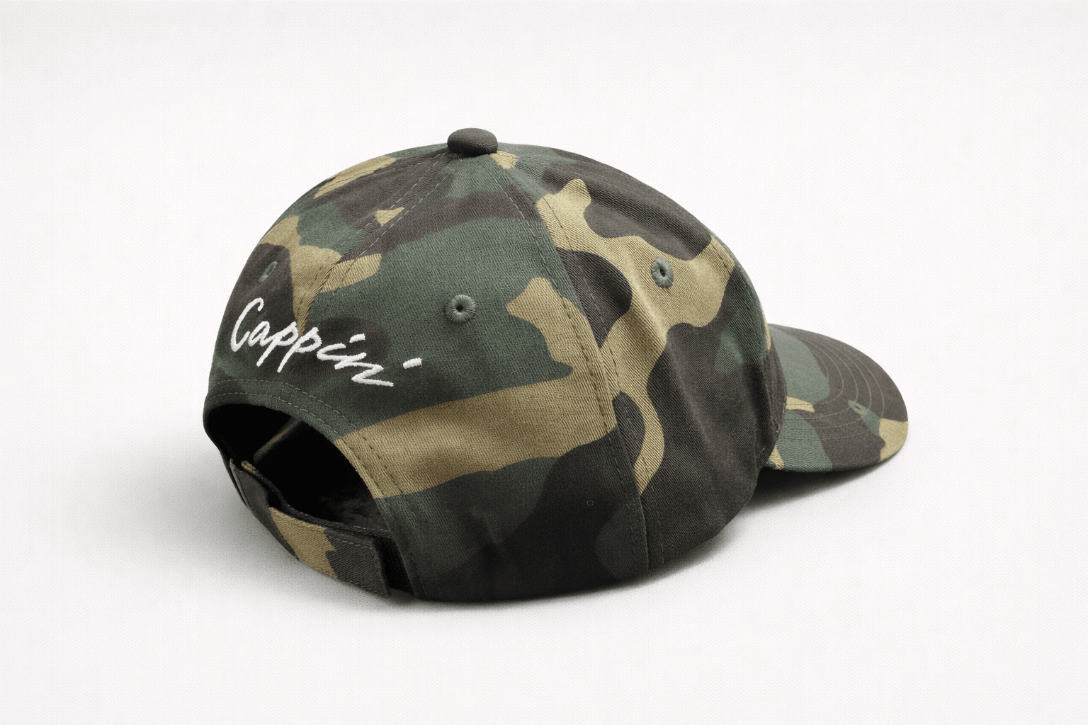 Camo CAPPSPIRACY Hat (Red Satin Lined) - Cappin'