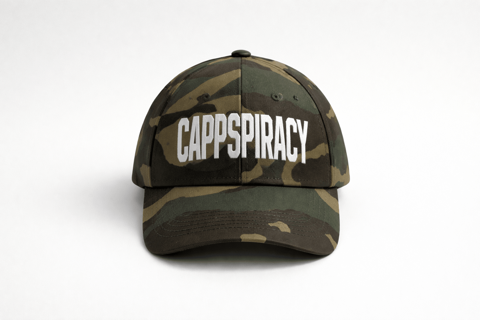 Camo CAPPSPIRACY Hat (Red Satin Lined) - Cappin'