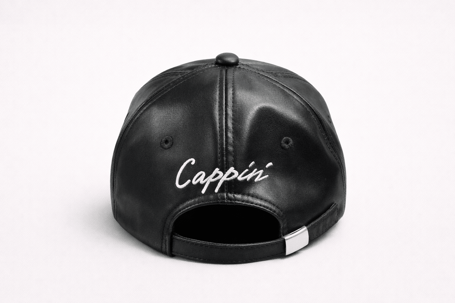 Los Angeles Vegan Leather Hat (Red Satin Lined) - Cappin'