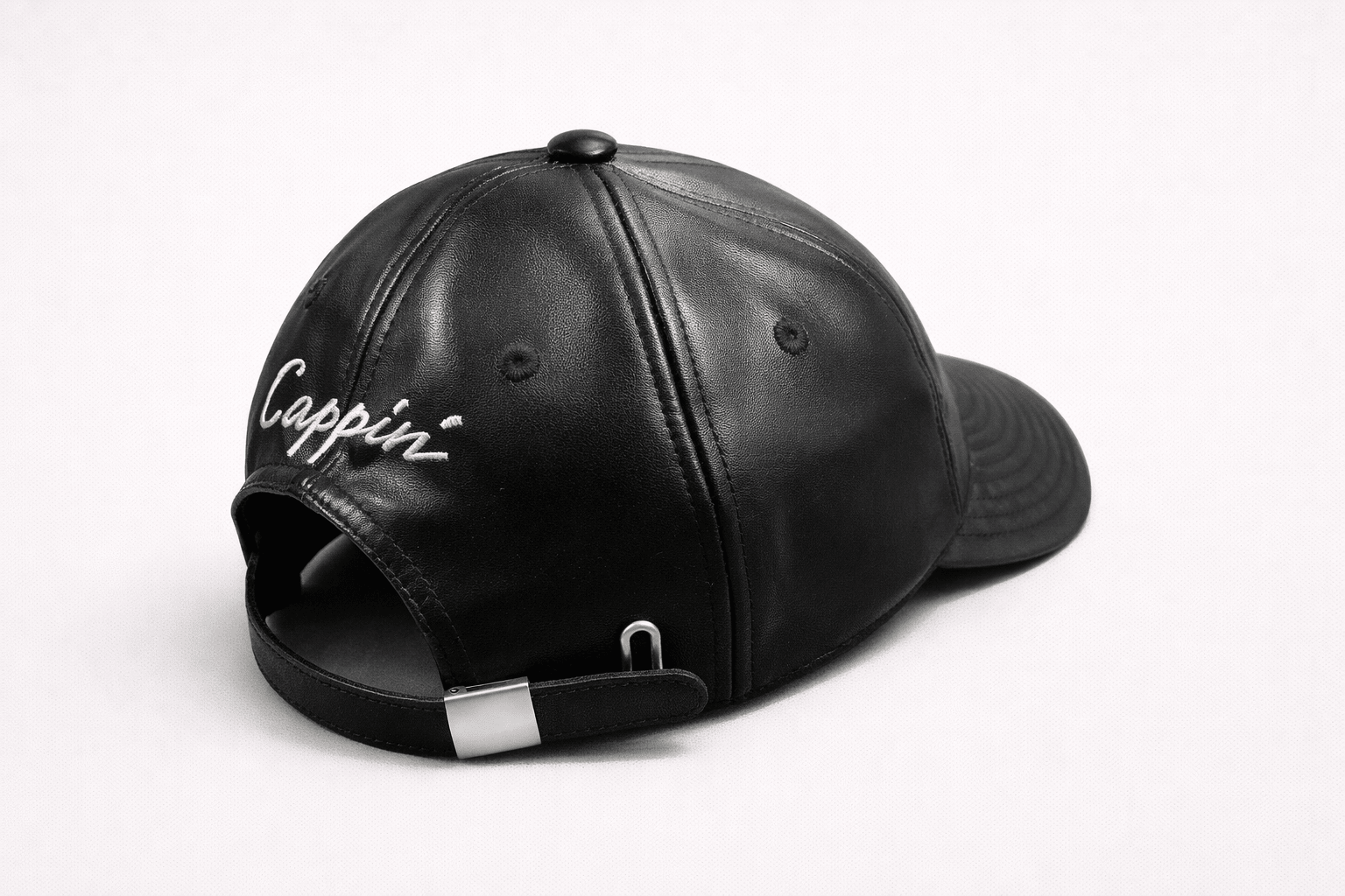 Los Angeles Vegan Leather Hat (Red Satin Lined) – Cappin' Los Angeles Vegan Leather Hat (Red Satin Lined) – Cappin'